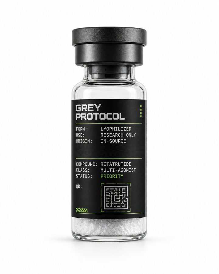 Grey Protocol Retatrutide vial